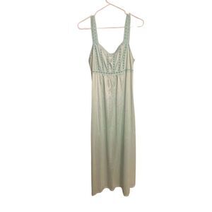 Vintage Y2K Satin Lace Slip Dress Nightgown Pastel Blue M